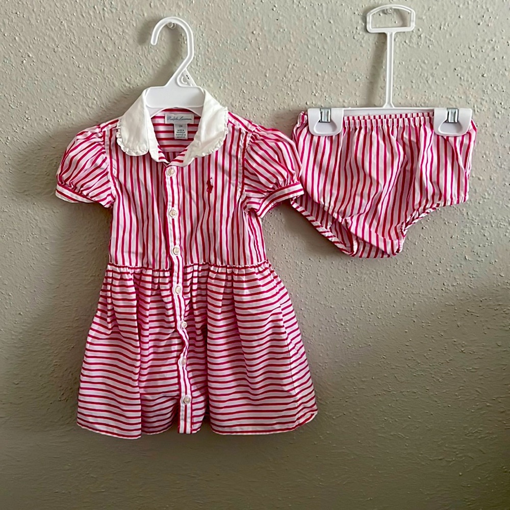 Two piece set pink and white for little girls 12m